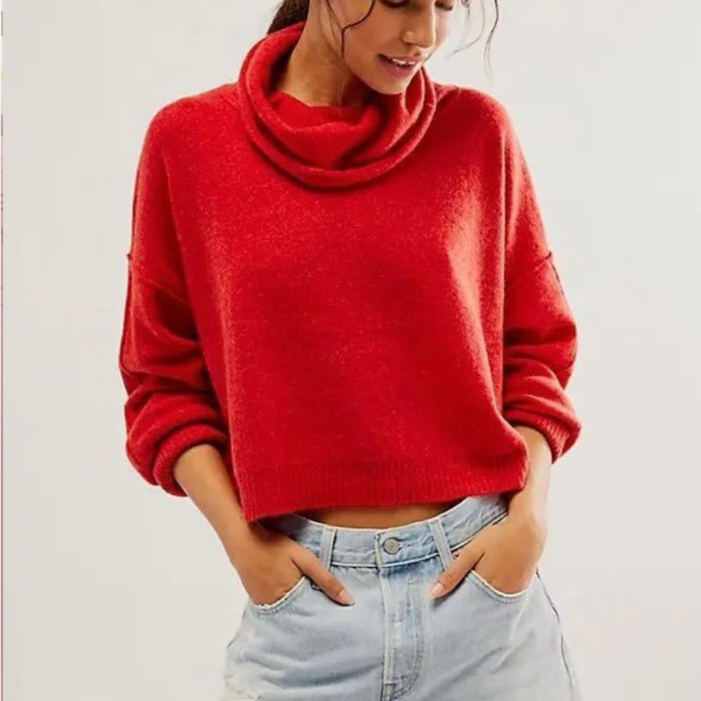 Free People 100% Cashmere Cowl neck Sweater